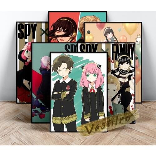 Spy X Family Comic Poster, Japanese Manga Role Painting, Funny Cartoon Figure Art Prints, Kids Room Wall Decor, Fans Collection
