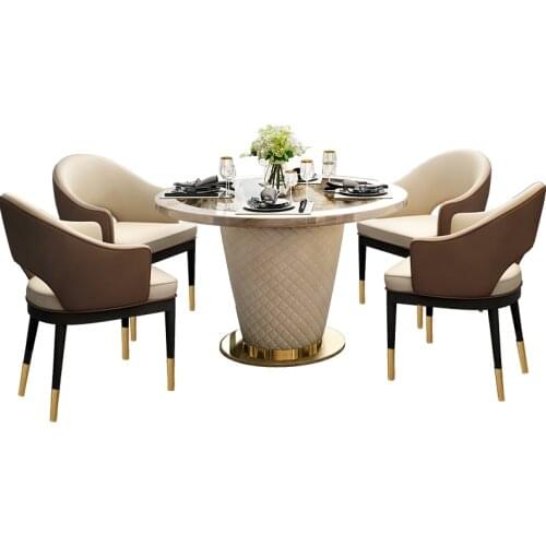 Northern Europe Light Luxury Post Modern Leather Art Dining Chair Simple European High-end Dressing Restaurant Study Leisure Fas