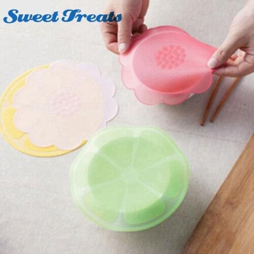 Silicone Saran Wrap Fruit Flower Shape Sealing Bowl Cover Refrigerator Food Storage Fresh Keeping Cling Film Cover Lid/ mat