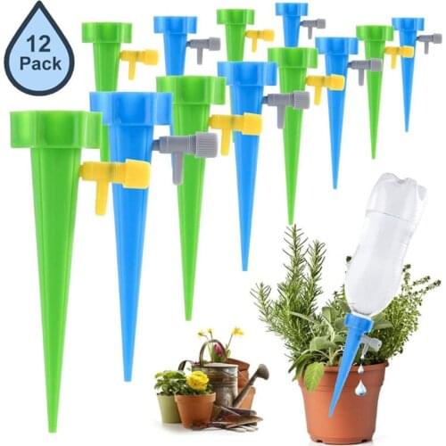 12 PCS Auto Drip Irrigation Watering System Watering Spike Garden Plants Flower Watering Kits Household Automatic Waterers