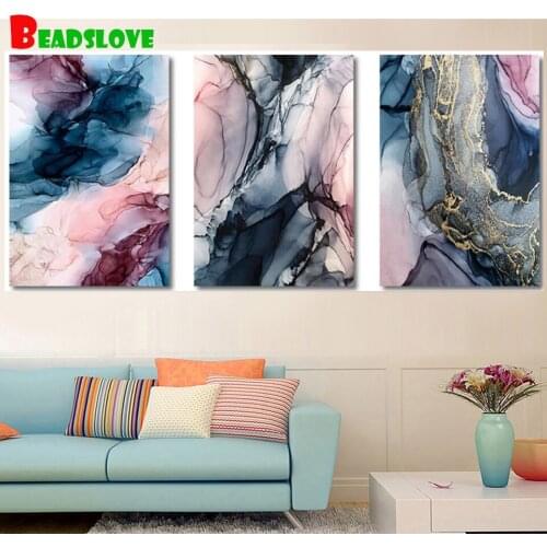 Nordic Colorful Ink Abstract Art 5D diy Diamond Painting Full Square Round Diamond Embroidery Mosaic Picture Of Rhinestones Gift