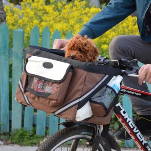 Pets Go Out Bags Pet Bike Removable Basket Cat Dog Bicycle Bag Bike Carrier Seat Bag for Small Dog Products Travel Accessories