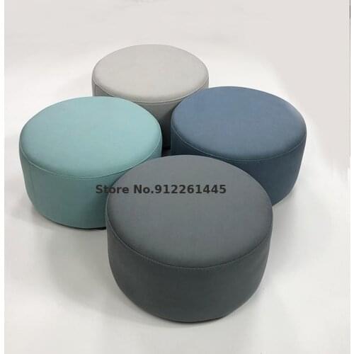 Coffee Table Stool Technology Fabric Sofa Stool Living Room Shoe Changing Stool Household Foot Pedal Child Stool Round Stool