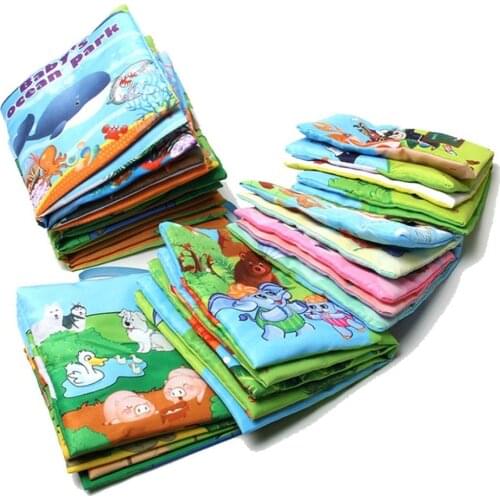 10pages Baby Toys Infant Kids Early Development Cloth Books Colorful Educational Unfolding Activity Book Rattles Mobiles Toy