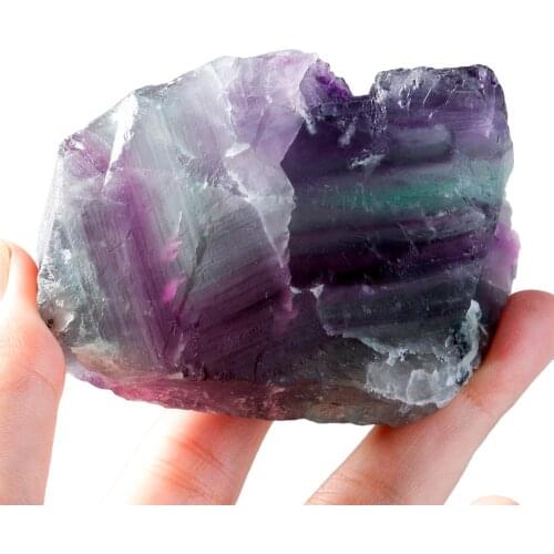TUMBEELLUWA Natural Fluorite Crystal Raw Rough Stone Irregular Mineral Specimen,Healing Metaphysical (170-320g)