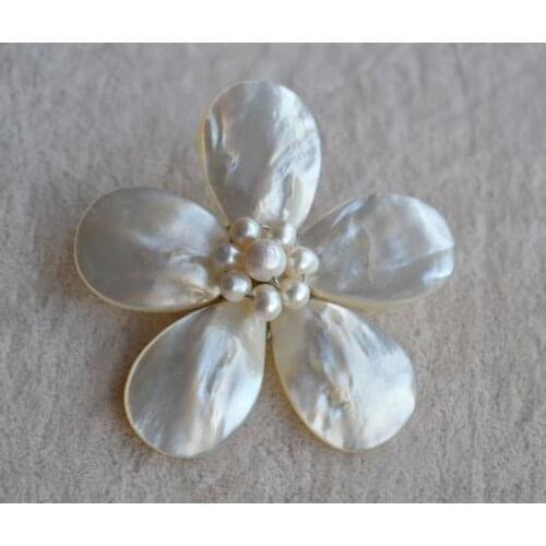 Luck Jewelry Pearl Brooch Handmade White Pink Color Shell Flower Brooch Wedding Party Bridesmaids Gift Charming Women Jewelry
