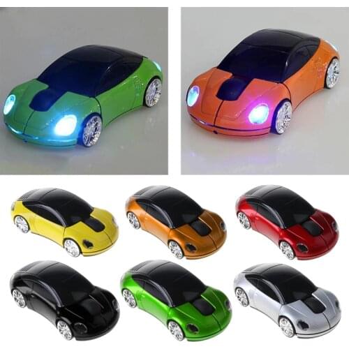 2.4G 1600DPI Mouse USB Receiver Wireless LED Light Car Shape Optical Mice Sensitive and Durable