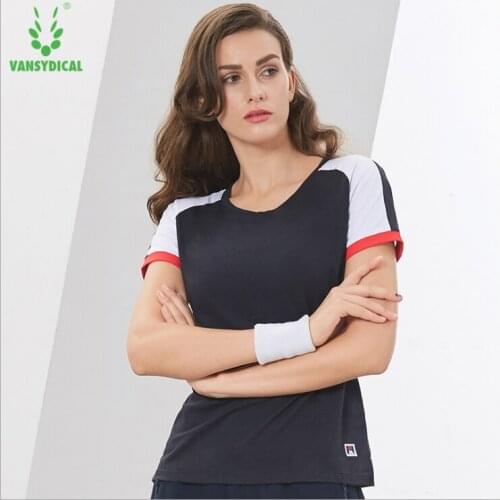 Vansydical Womens Shirt Tank Top Short Sleeve Breathable Sports Running T-shirts Workout Jogging Tee Jogging Sportswear