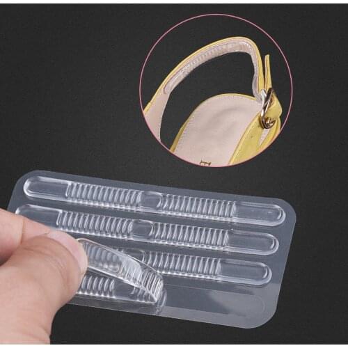 4pcs Woman Shoes Sticker Transparent Silicone High Heels Sandals Protector Prevent Rub Pain Heel Grips Invisible Insole New