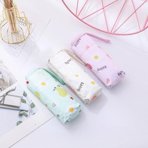 3 Colors Small Pocket Folding Pencil Umbrella Ultra-thin Light Mini Umbrella Rain Women Umbrellas for Men Sun Rain Gear Parasol