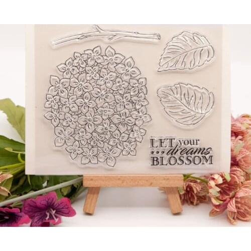 1pc Hydrangea Transparent Clear Silicone Stamp Seal Cutting DIY Scrapbook Rubber Coloring Embossing Diary Decoration Reusable