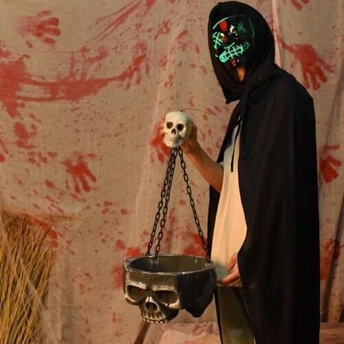 1PC Halloween Candy Pot Halloween Cauldron Halloween Bucket Ornament Skull Toy Party Horror Props Decoration