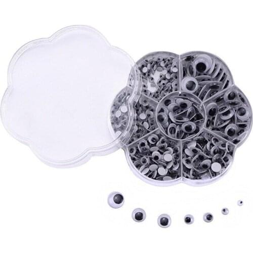 Universal 700Pcs 4/5/6/7/8/10/12Mm Total Mixed Googly Eyes Self-Adhesive Diy Scrapbooking For Teddy Bear Stuffed Toy Doll Parts