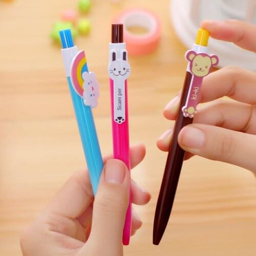 1PC New Lovely Cartoon Animal Wing Rainbow Plastic Office Ballpoint Pens School Supplies Korean Stationery Student Gift Ball Pen