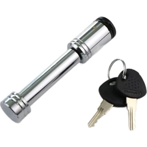 1 Pcs Trailer Hitch Receiver Lock Caravan Accessories Dia 5/8 Inch Chromed Hitch Pin For Towing Truck Car Boat With 2 Keys