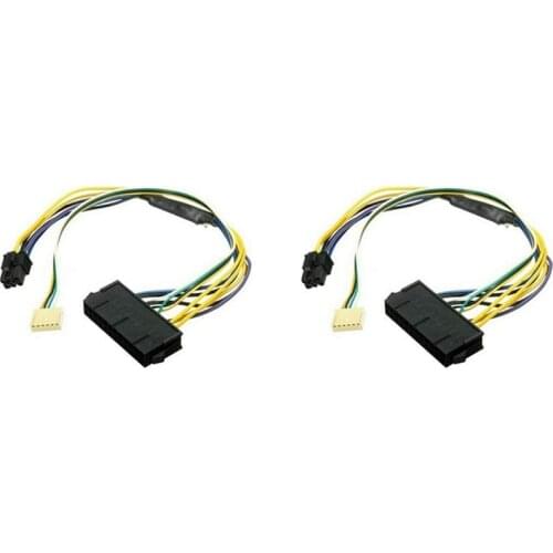 12 Inch ATX Main 24-Pin to 6-Pin PSU Power Adapter Cable 18AWG Replacement for HP Z240/for HP EliteDesk 80