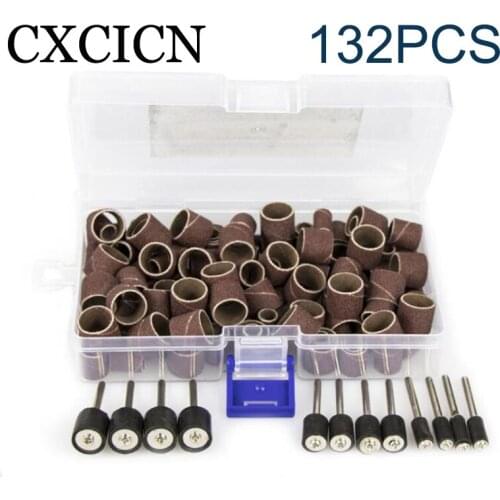 132PCS/Set Mini Grinder Machine Rotary Tools Nail Sanding Drill Bit Engraving Accessories Kit
