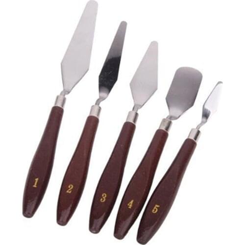 3pcs/5pcs Stainless Steel Painting Knife Blade Palette Scraper Set Spatula Knives For Artist Oil Painting Tool