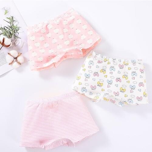 3pcs/lot Girls Underwear Panties Cartoon Cotton Kids Cute Underpants Infant Children Short Briefs 2-6T