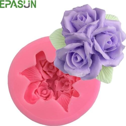 3D Silicone Moulds DIY Flower Fondant Soap Mold Rose Savon Making Candy Silicon Sugarcraft Jabon Cake Decorating Gumpaste Tools