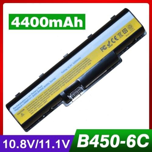 4400mAh laptop battery for LENOVO 121000866 L09M6Y21 L09S6Y21 B450 B450A B450L