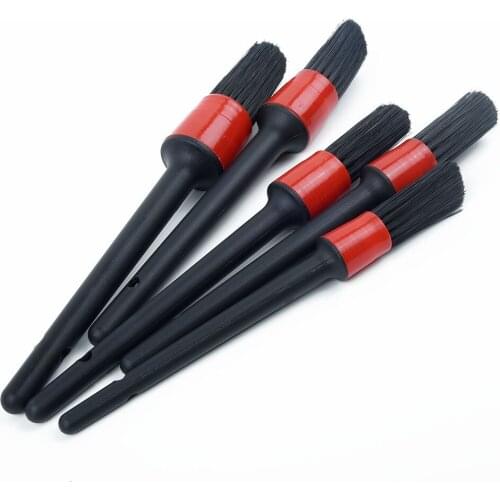 Black Car Cleaning brushes Dry Wet Kit Rim Scrub Set Soft Washing 5Pcs