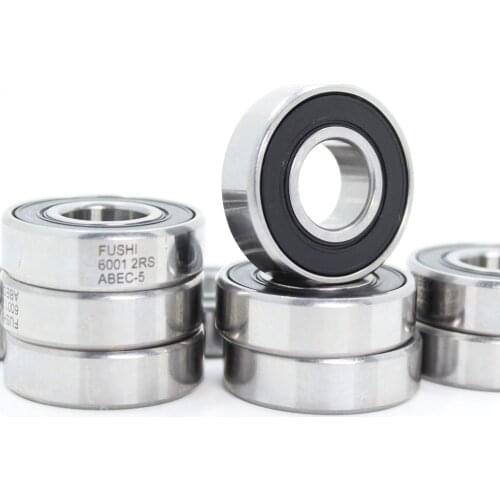 6001-2RS Bearing ABEC-5 (10PCS) 12x28x8 mm Sealed Deep Groove 6001 2RS Ball Bearings 6001RS 180101 RS