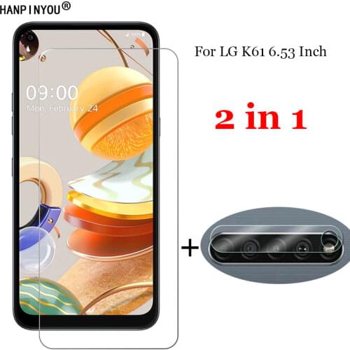 2-in-1 For LG K61 6.53" Camera Lens Protection Film + Front Tempered Glass Screen protector