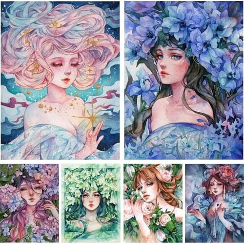 5D Diy Diamond Painting Cartoon Girl Portrait Full Square/Round Diamond Embroidery Mosaic Kit HD Quality Handmade Products Gift