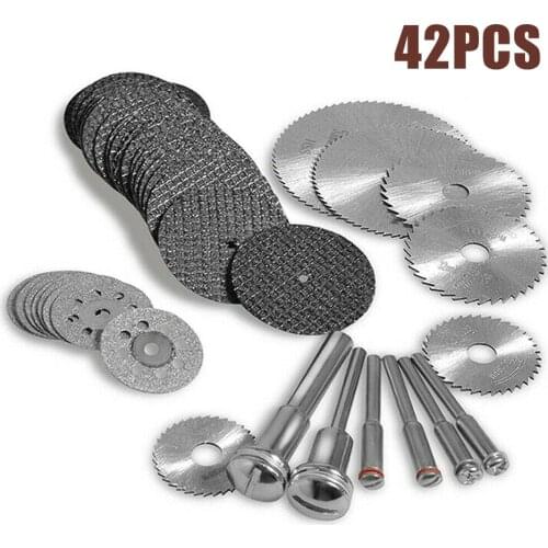 42pcs Diamond Cutting Discs Metal Saw Blade Set HSS Mini Circular Saw Blade For Dreme Rotary Tools Resin Cut-Off Wheels Diamond