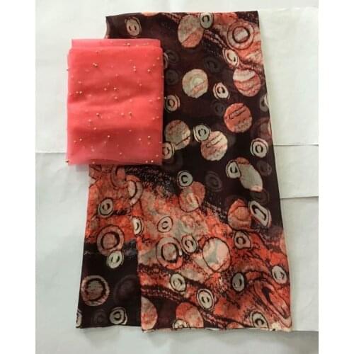 Pure silk fabric african lace fabric 2018 tissu dentelle french lace fabric satin fabric swiss voile high quality 5+2yard/piece