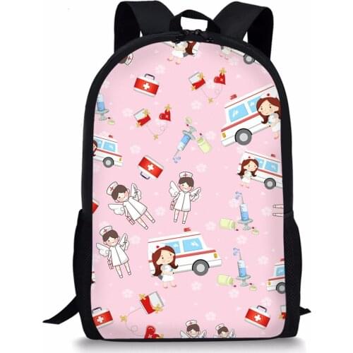 Children School Bags For Teen Girls School Backpack Cute Nurse Pattern Kid Backpacks Mochila SchoolBag Kids Satchel Mochila Niña
