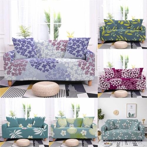Elastic Sofa Cover For Living Room Flower Plant Stretch Couch Cover Floral Sectional Sofa Slipcover All-inclusive Armchair Cover
