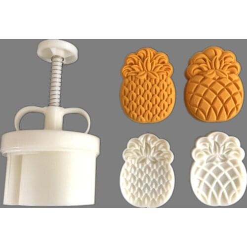 OOTDTY Pineapple Mooncake Mold 25/125g Cake Cookie Mould Cutter Hand Pressure Food Grade Baking Accessories Mid-Autumn Festival