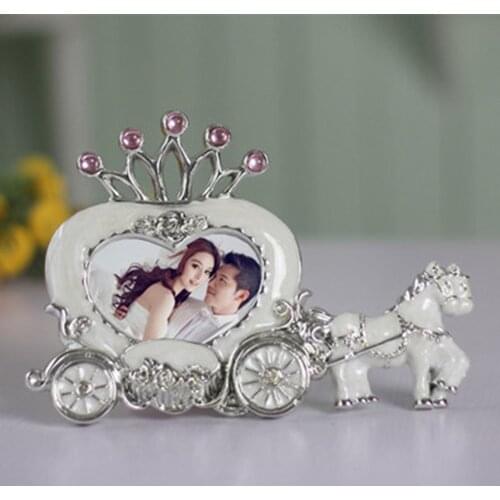 Crown carriage metal jeweled Photo Frame Creative wedding picture frame wedding tabletop Decor gifts for her