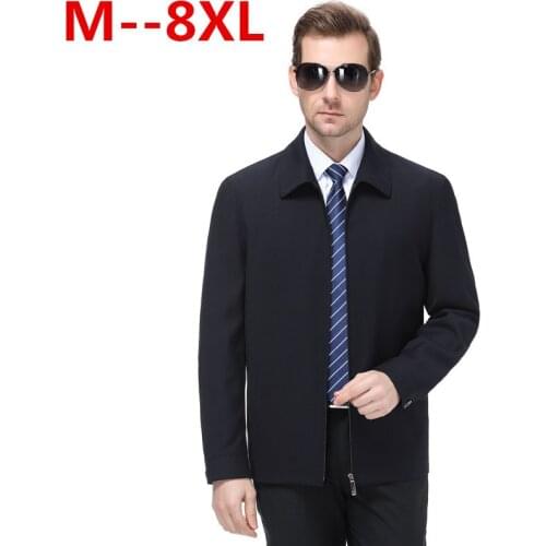 8XL 6XL 5XL mens coat thin spring and autumn seasonal work wear double-sided middle-aged mens jacket work clothes large code