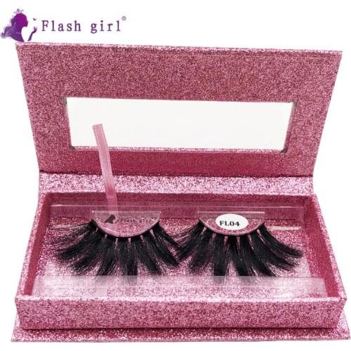 Hot Selling 25mm Makeup False Eyelashes 1 Pair Natural Long Handmade Mink Lashes Reusable Soft Fake Eyelash FL04