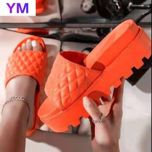 Hot Women Summer Sandals Flats Shoes Woman Sexy Party Plus Size 43 Shiny Crystal Slippers Slides Sandalias Mujer Sapato Feminino