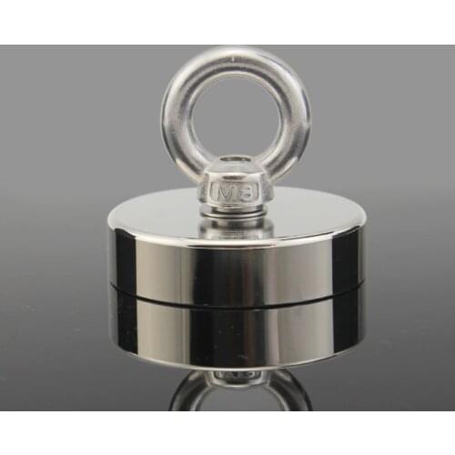 5 Sizes Strong Powerful Round Neodymium Magnet hook salvage magnet sea Fishing equipment Holder Pulling Mounting Pot with ring