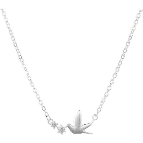 Fashion Elegant Silver Color Clavicle Necklace for Women Female Crystal Dove Pendant Necklace Ladies' Party Jewelry