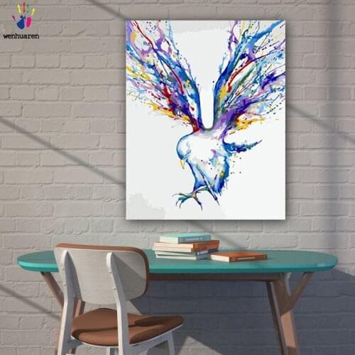 DIY colorings pictures by numbers with colors Colour the birds picture drawing painting by numbers framed Home