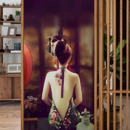 Japanese-style glue-free frosted glass sticker decoration creative shop window sliding door film bathroom