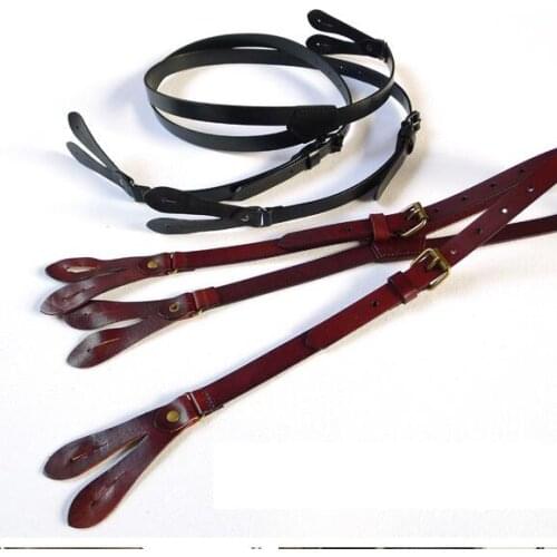 Genuine Leather Suspenders Men 2cm width 125cm long Button