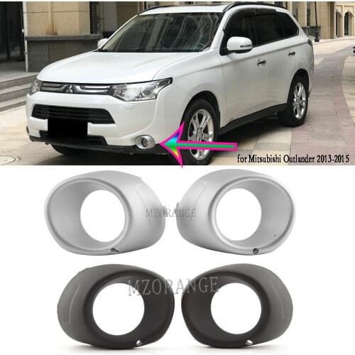 Fog Lights Led Fog Light Headlight for Mitsubishi Outlander 2013 2014 2015 Fog Lamp Cover Grill Bezel Silver Black Frame Shell