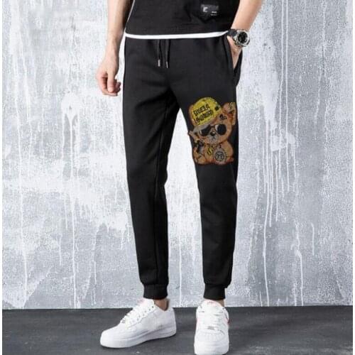 Drop shipping New Rhinestones Sweatpants Sportswear Casual Mens Brand design hot sale pants man hot sale