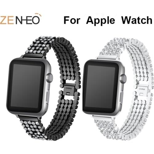 For apple watch Series 1/2/3/4 band bracelet Strap 38mm 40mm 42mm 44mm Luxury Aluminum alloy link with Rhinestone bracelet band