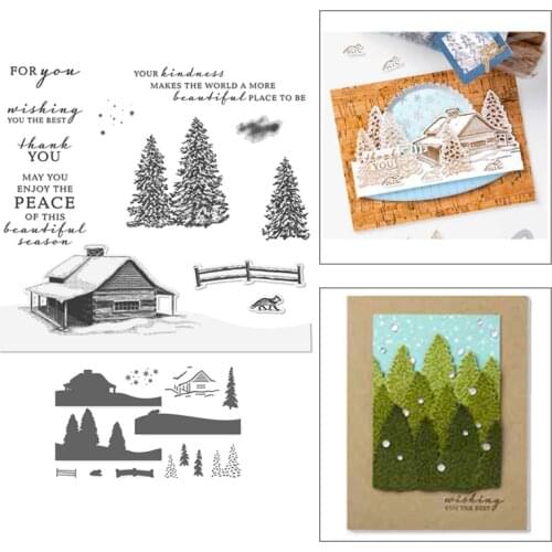 Christmas House Metal Cutting Dies and Stamps DIY Scrapbooking Decoration Embossed Paper Card Craft Handmade Knife Mold