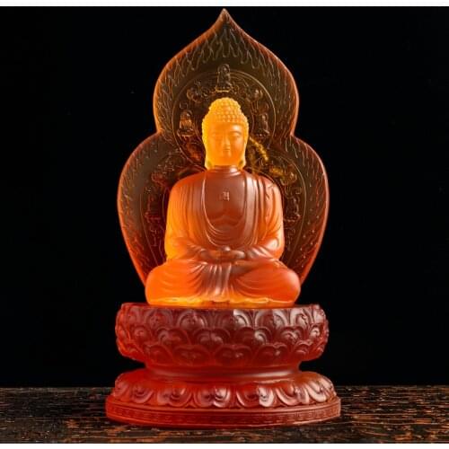 Liuli Guanyin Buddha statue sculpture, modern art sculpture crafts, home loft living room decoration accessories Buddha statue