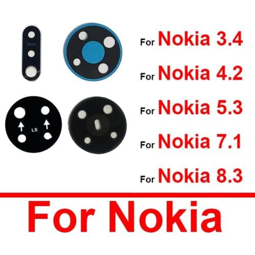Main Rear Camera Lens Glass With Adhesive Stick For Nokia 4.2 5.3 6.2 7.2 8.3 TA-1198 TA-1200 TA-1181 TA-1196 Back Camera Lens
