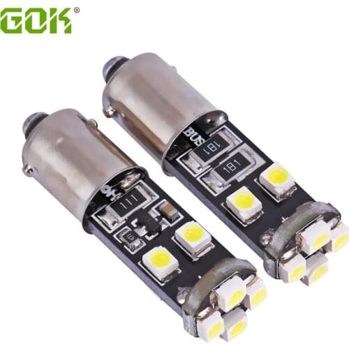 Free shipping wholesale 2pcs BA9S led canbus W5W 194 t10 ba9s 8SMD 3528 1210 led no Error canbus white light ba9s led bulb